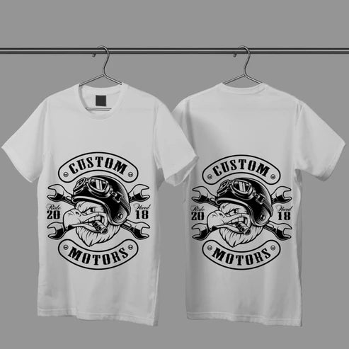 Unleash the Beast  Custom Motors Eagle Tee with Helmet and Wrench Crossbones